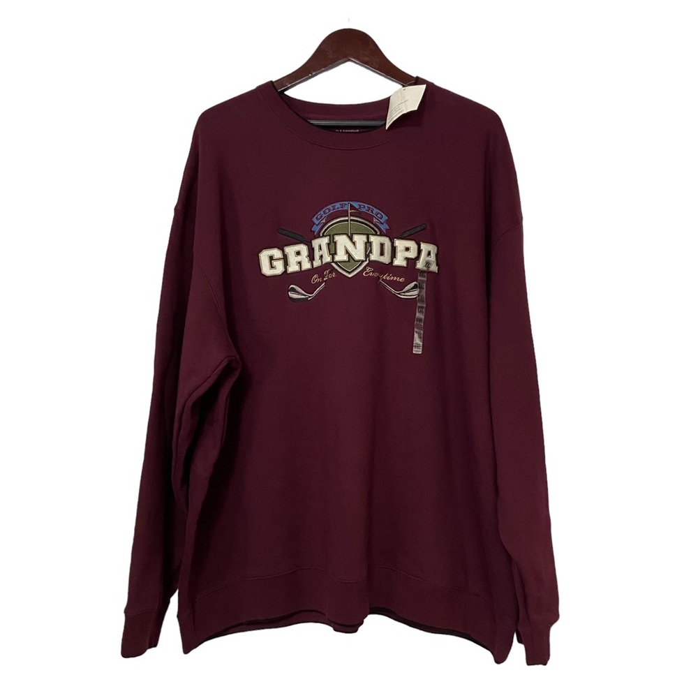 Vintage 90s Grandpa Golf Pro Embroidered Oversized Crewneck Mens XXL Sweatshirt
